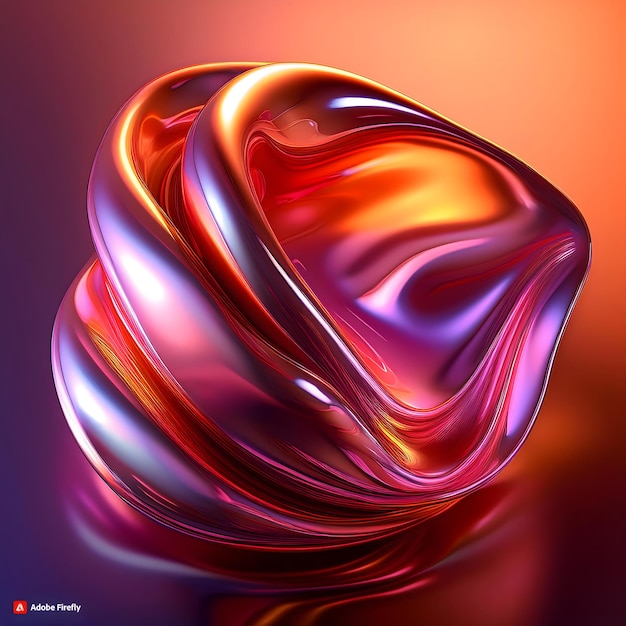 Photo a red and orange abstract sculpture with a red and blue background