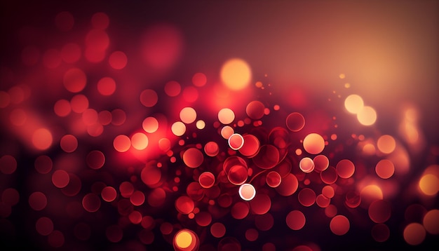 A red and orange background with a blurry bokeh light in the center