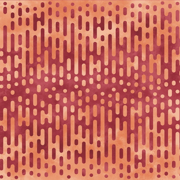 A red and orange background with a pattern of circles and dots.