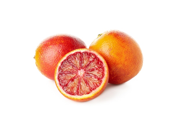 Red orange citrus isolated on white background