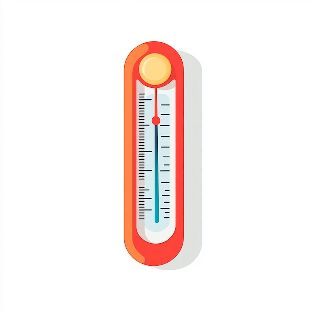 Photo a red and orange measuring device with the word quot thermometer quot on the bottom