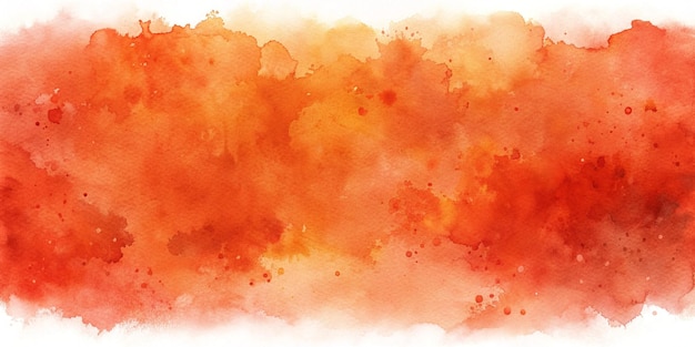 Red orange watercolor on paper Abstract pattern Coral color Art background for designGrunge Daub stain blot splash