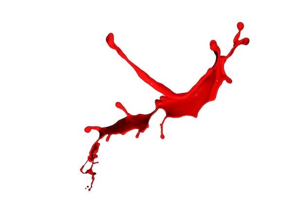 Red paint splash isolated on a white background