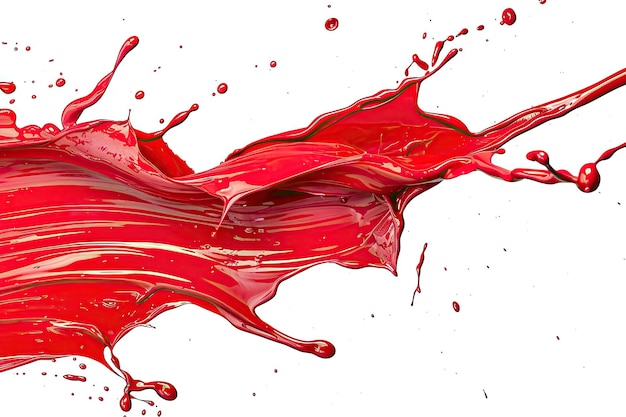 Red paint splashes on white background