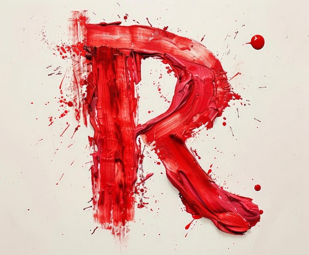 Photo a red painted letter r