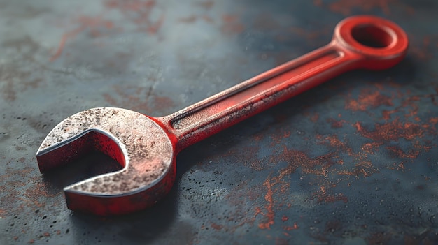 Photo a red pair of metal wrench with a hole in the middle