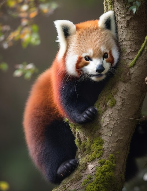 Red panda in a tree