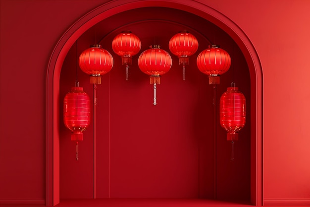 Red Paper Lanterns and Red for Chinese New Year