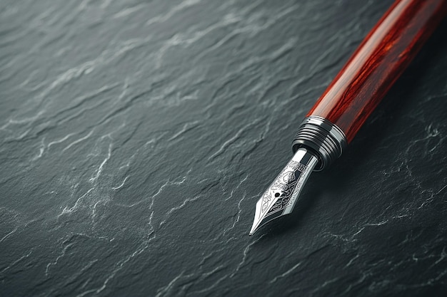 Photo a red pen with a black and white label that says quot pen quot