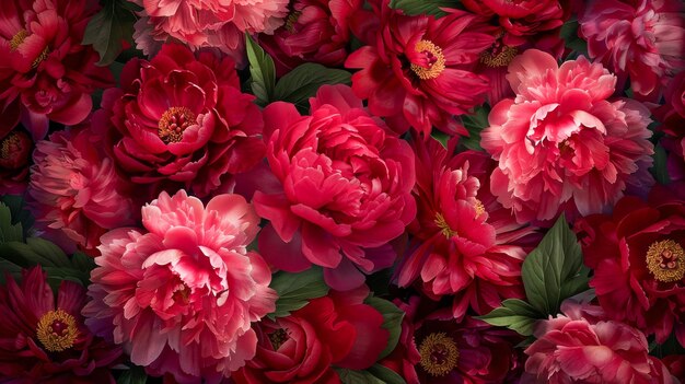 Photo red peony flower background