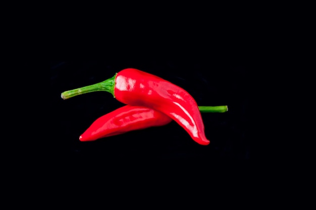 Red pepper black black background