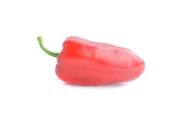 Red pepper over white background