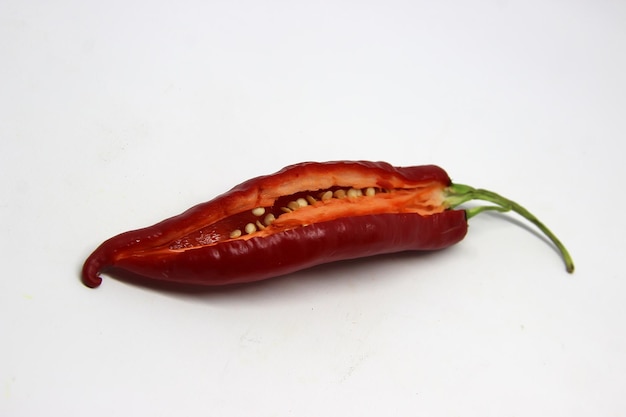 a red pepper with the word h on it