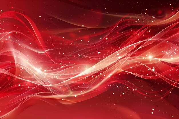 a red and pink abstract background with a red and white particles