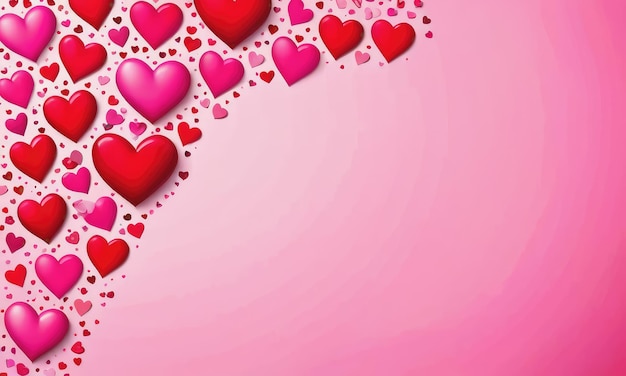 Red and pink background with hearts for various