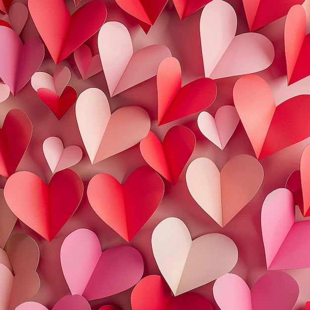 red and pink paper hearts love wallpaper