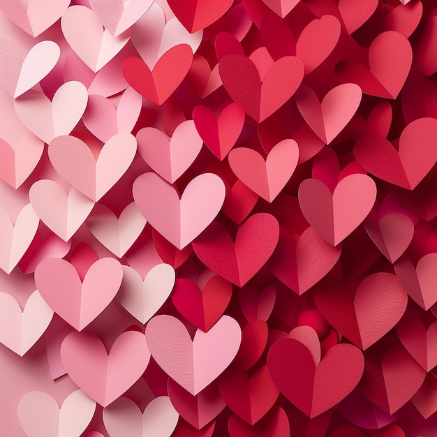 red and pink paper hearts love wallpaper