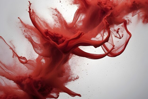 Photo red powder explosion abstract