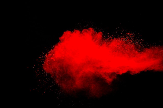 Red powder explosion cloud