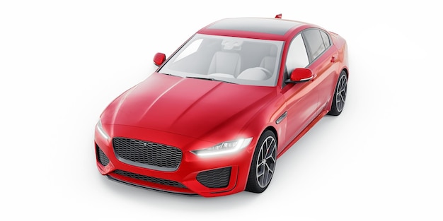 Red Premium sports sedan 3D illustration