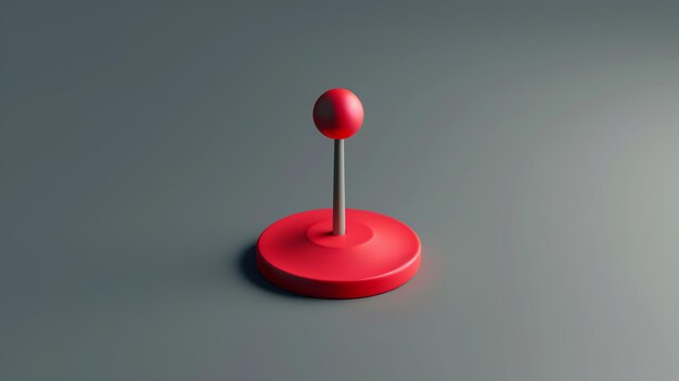 Photo a red push pin on a grey background