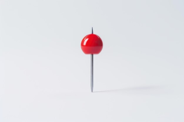 Photo red push pin isolated on white background