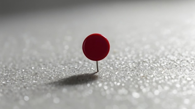 Red Push Pin on White Surface