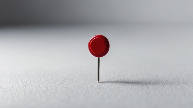 Red Push Pin on White Surface