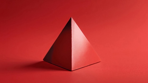 Red pyramid shape on red background