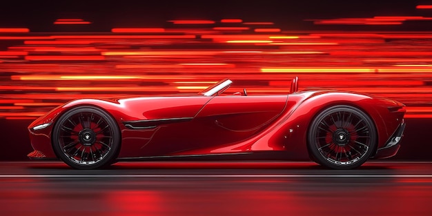 Photo red racing car in motion highspeed vehicle concept