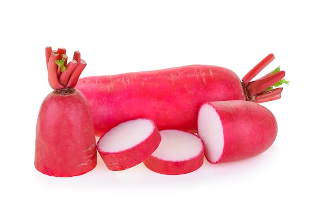 Red radish isolated on white background