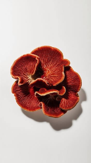 Red reishi mushroom lingzhi isolated on white background clipping path