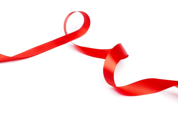 Red ribbon collection isolated on white