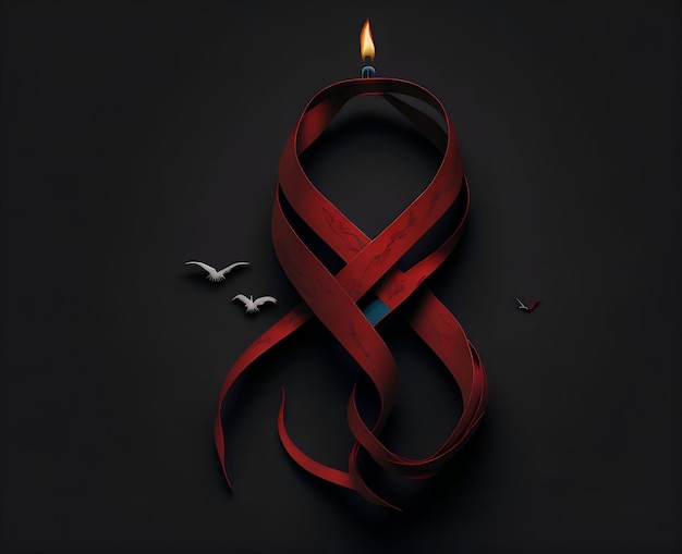 Red Ribbon of Hope A Candle in the Darkness of HIVAIDS