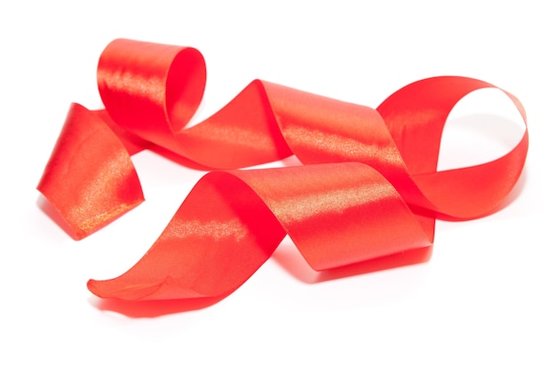 Red ribbon isolated on a white background