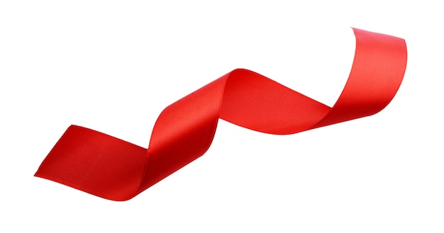 Red ribbon isolated on white surface