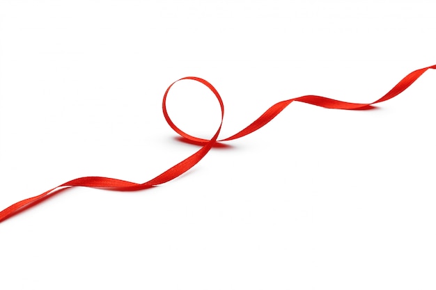 Red ribbon isolated on white