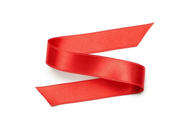 Red ribbon isolated on white