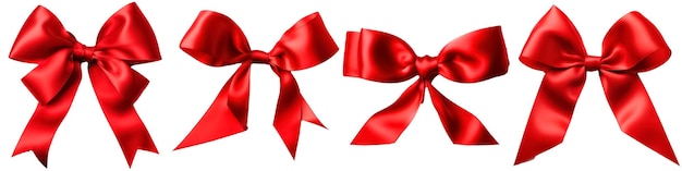 Red ribbon on a white background the concept of Christmas and New Year