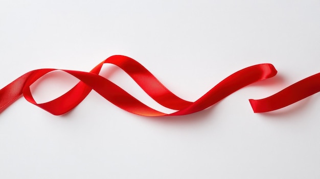 Photo red ribbon on white background