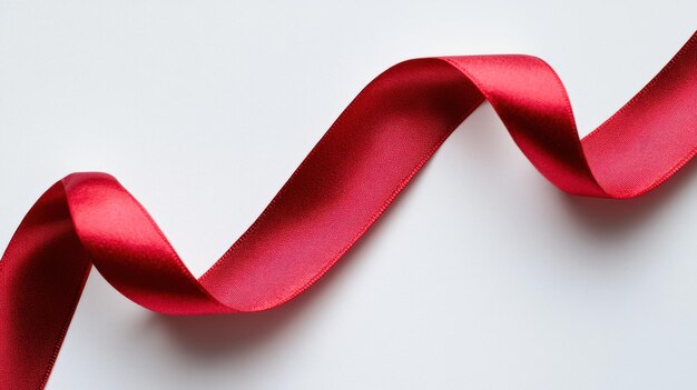 Photo red ribbon on white background