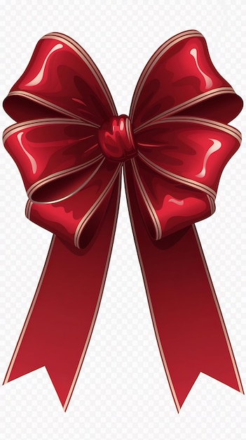 Photo red ribbon with bow isolated on transparent background