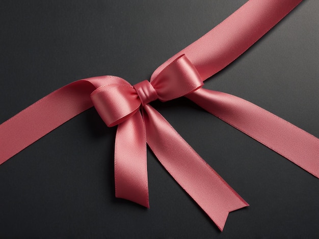 a red ribbon with a bow on it