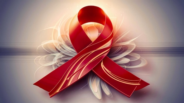 a red ribbon with the word aids on it