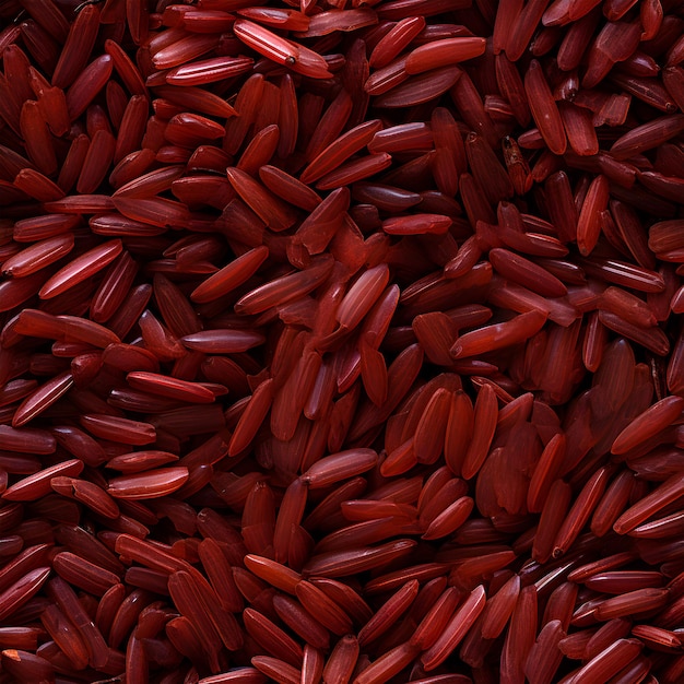 Red rice grain photographic texture seamless pattern