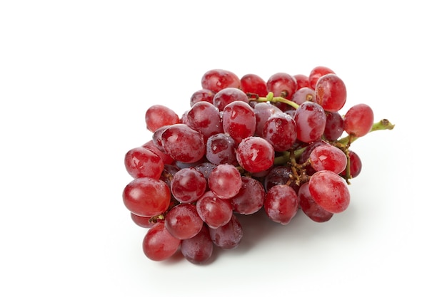 Red ripe grape isolated on white background