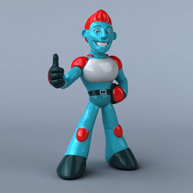 Red robot 3D Illustration