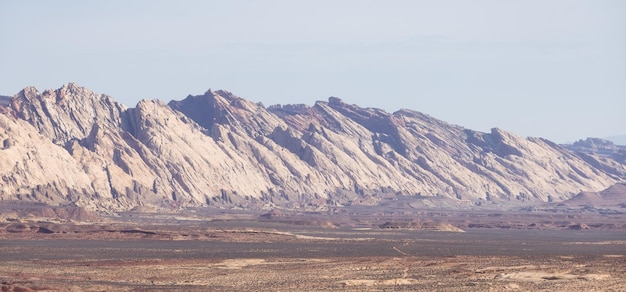 Red rock formations in the american landscape desert at sunrise