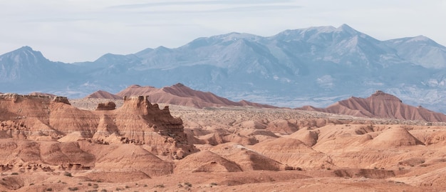 Red Rock Formations and Hoodoos in the Desert at Sunrise