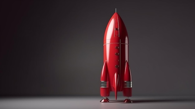 A red rocket with the word rocket on it